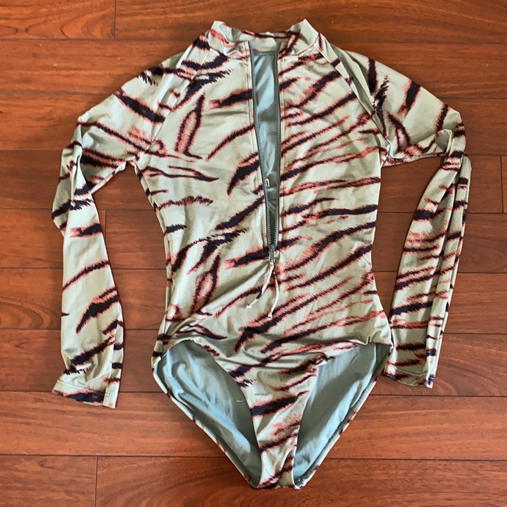 Like New Seafolly Spirit Animal long sleeve one piece size 10Aus 6US